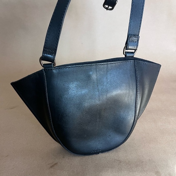 ABLE Cecilia Crossbody Bag Black Genuine Leather Adjustable Strap Retails $168 - Picture 2 of 10